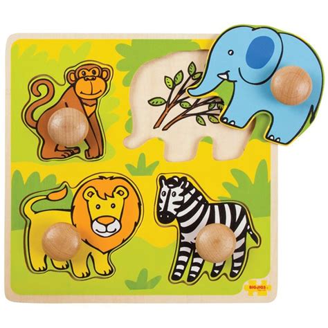 Free shipping on orders $79+! My First Wooden Peg Puzzle - Safari Animals - Educational ...