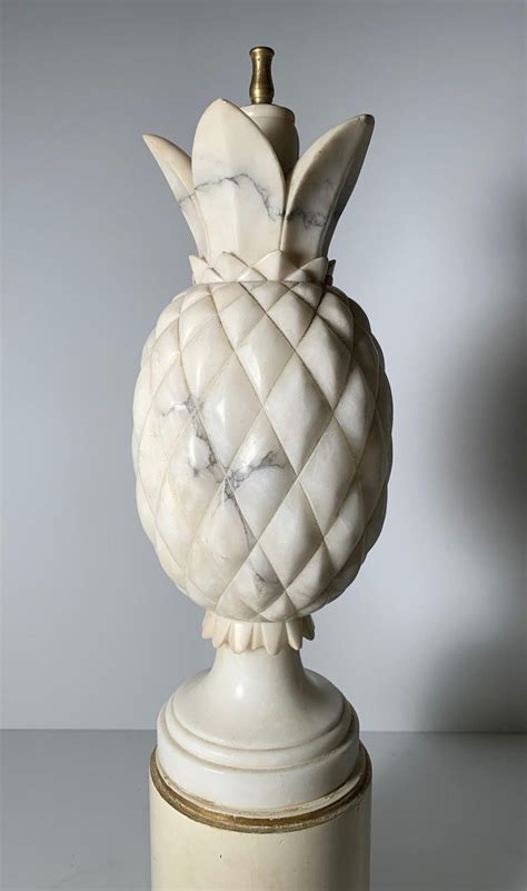 Wear is consistent with age. Vintage Designer Italian Carved Marble Pineapple Table ...