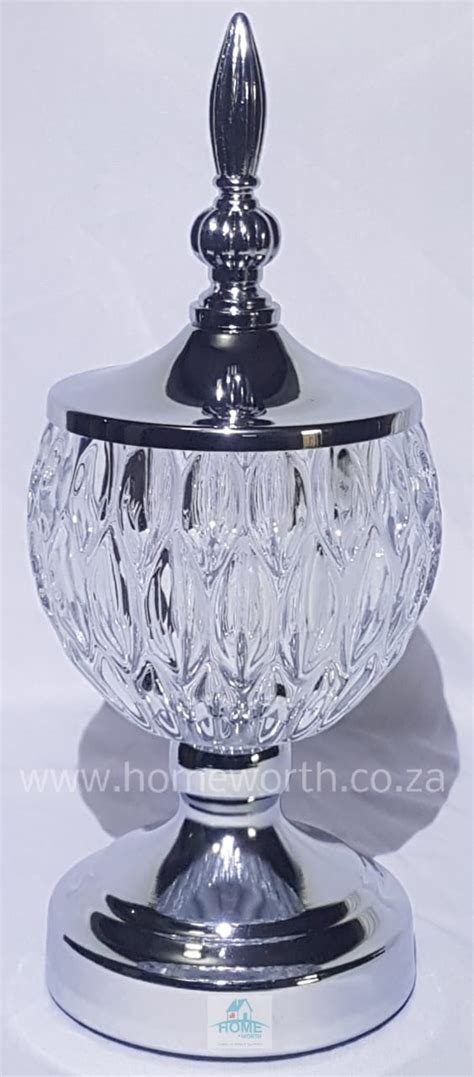 Glass footed handmade serving bonbon jar candy food chocolate container 50 cm h. GLASS CANDY JAR WITH LID - Home Worth