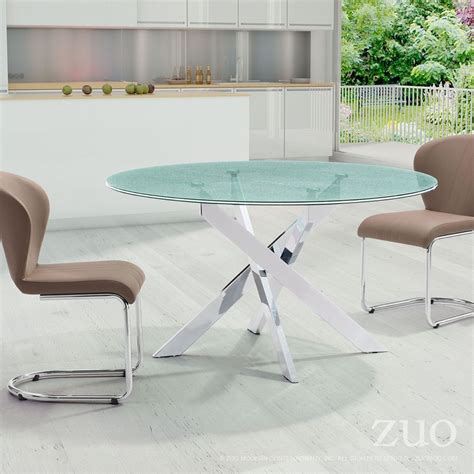 Category vintage 1980s colombian modern dining room tables. Stance Crackled Glass Dining Table by Zuo Modern | Dining table in kitchen, Modern dining table ...