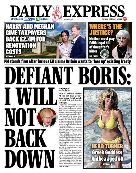 These houses (build) in the 16th century 9. Daily Express Front Page 8th of September 2020 - Tomorrow ...