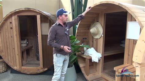 A barrel sauna is a cylindrical sauna made with wood staves and two circular walls. Sauna BARREL - YouTube