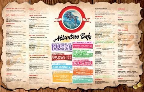 Mit 2,5/5 von reisenden bewertet. Speisekarte Atlantico Cafe Dortmund