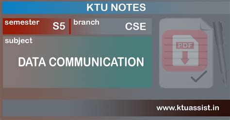 Apj abdul kalam kerala technological university (ktu) follows a 10 point grading system. KTU S5 CSE CS307 DATA COMMUNICATION NOTES - KTU ASSIST