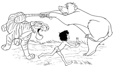 Hier gibt es immer die schönsten bilder zum ausmalen. Jungle Book Shere Khan Fighting With Baloo And Mowgli ...