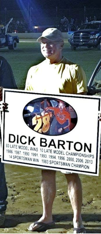 In addition to being diagnosed with depression and bipolar disorder, he had suffered concussions and tons of toxic exposure from life on the racetrack. Dick Barton - Chautauqua Sports Hall of Fame