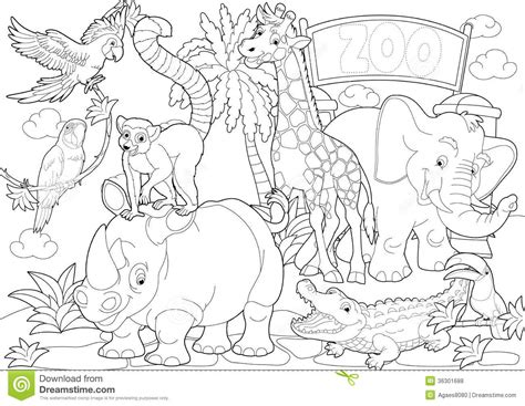 Aside from making your kid happy, you also earned their affection. Coloring Page - The Zoo - Illustration For The Children ...