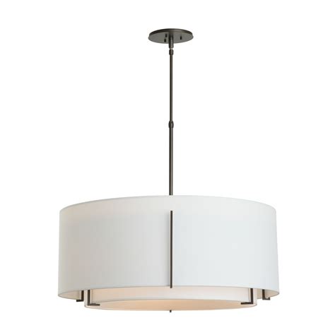 Pendant shade chandelier design easy fit acrylic jewel droplet ceiling led light. Exos Large Double Shade Pendant - Hubbardton Forge | Drum ...