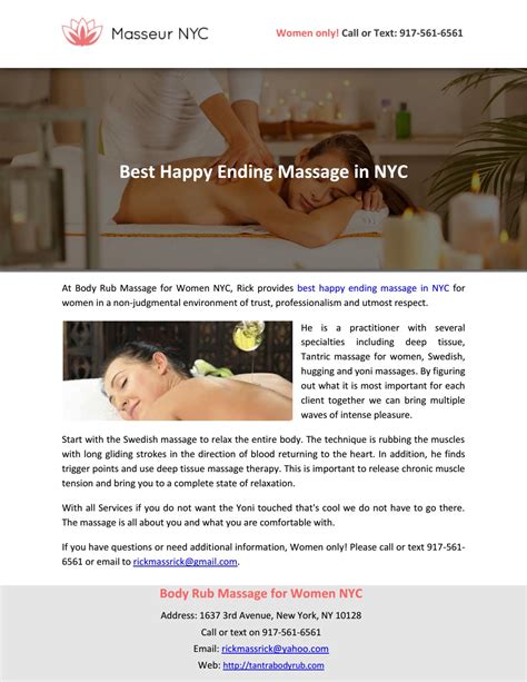 I wanted to get off and afterwards, as the massage ended and it was time for me to get dressed, i started to feel awkward. Best Happy Ending Massage in NYC by TantraBodyrub - Issuu