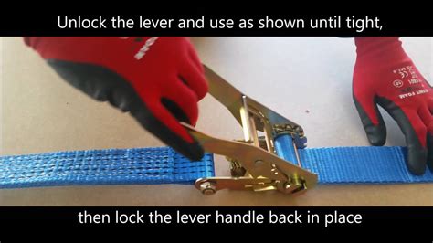 Open the ratchet fully so it lays flat, releasing the pressure on the strap. How to use a Ratchet Strap - Rope Services Direct - YouTube