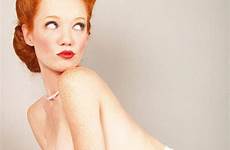 redhead lingerie vintage stockings pinup freckles ginger pale lipstick smutty red model