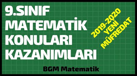Trial papers sijil pelajaran malaysia untuk rujukan pelajar tingkatan 5 ulangkaji mata pelajaran. 9.Sınıf Matematik Konuları 2019 2020 Yeni Müfredat - YouTube
