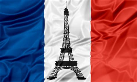 Le drapeau sur la tour eiffel. Drapeau Des Frances Avec Tour Eiffel Illustration Stock ...