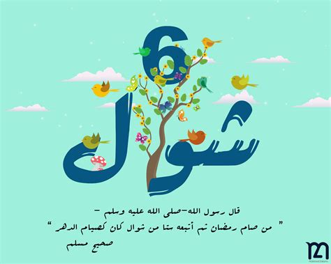 صيام التطوُّع، ومنه صيام ستّة أيّامٍ من شهر شوّال،٧ وقد شُرِع صيامها؛ تحقيقاً للعديد من الحِكَم التي قد يغفل عنها العبد، بيان البعض. 6 of Shawwal on Behance