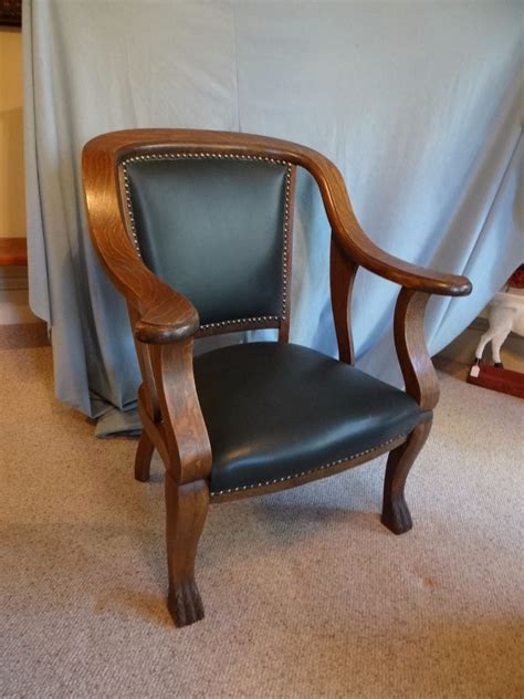 See more ideas about parlor chair, chair, parlor. Oak parlor chair, claw feet, leather upholstered, matches ...