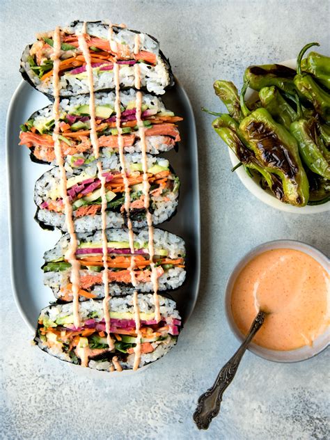 A few large leaves of basil (optional). Onigirazu (Sushi Sandwich) - WILD GREENS & SARDINES