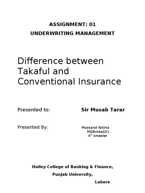 Copy of Difference Between Takaful and Conventional ...
