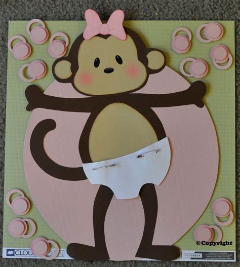 Juegos para baby shower mujer. Pin the Binky on the Monkey Baby Shower Game girl or boy Very popular. $9.99, via Etsy. | Juegos ...
