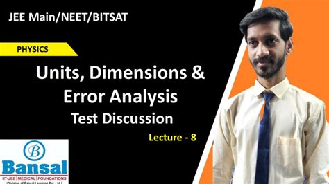 Mathematically lhs = rhs applications of dimensions Physics Test 1 Discussion || Units and Dimensions || Uses ...