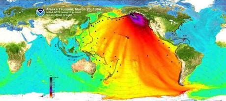 At 9.2 on the richter scale, this was the most powerful earthquake ever recorded in north america, and the 2nd most powerful in the world. Propagación del tsunami de Alaska de 1964 - Paperblog