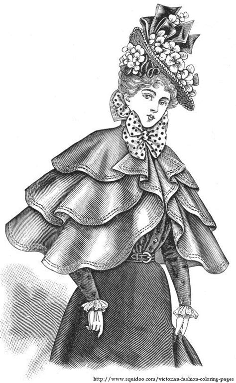 All images found here are believed to be in the public domain. Free Victorian Fashion Coloring Page - Woman Out For A ...