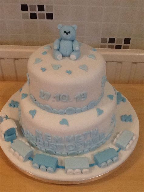 Sleeping baby baptismal cake (royal. Boys Blue Christening Cake | Cake creations, Christening cake, Cake