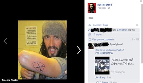 From the jesus tattoo katy got when she turned 18 to the sanskrit tattoo she shared with former husband russell brand (until he got his removed recently), katy perry's artwork details some of the more important chapters of her life. Russell's Brand New Tattoo - COYI! : Hammers