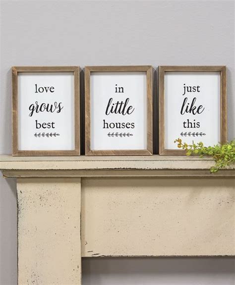 Love grows best in little houses. Col House Designs - Wholesale| Love Grows Best Framed Sign Set | Craft House Designs