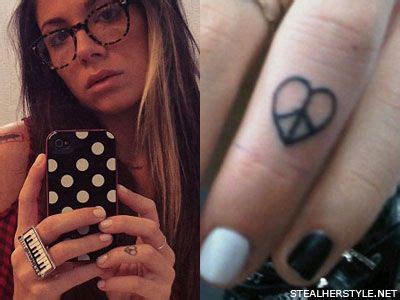Typically, tattoo ink sits between the epidermis and dermis skin layer. heart-peace-finger-tattoo-christina-perri | Finger tattoos ...