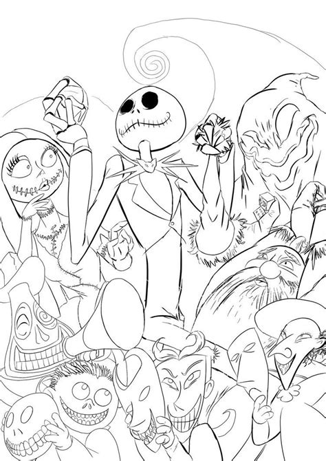 Nightmare before christmas colouring pages buscar co. Nightmare Before Christmas Characters Coloring Pages ...