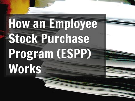 Make sure you do your. How an Employee Stock Purchase Program (ESPP) Works ...