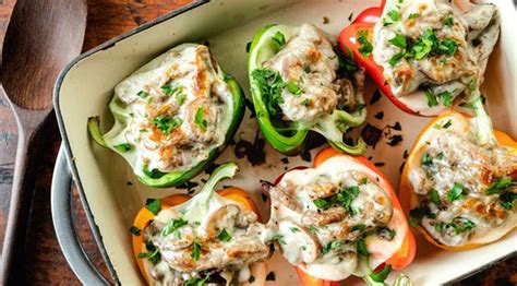 These are the low carb version of your favorite classic american sandwich. Healthy Cheesesteak Stuffed Peppers