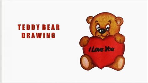 To draw a cartoon teddy bear start by drawing a rounded rectangle that is narrower on top and slightly wider on the bottom. Teddy Bear Holding A Heart Drawing at GetDrawings | Free ...