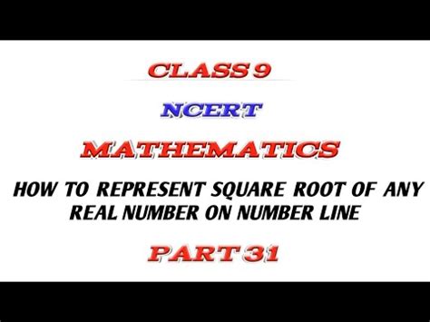 In mathematics, a square root of a number x is a number y such that y2 = x; How to represent square root of any real number on number ...