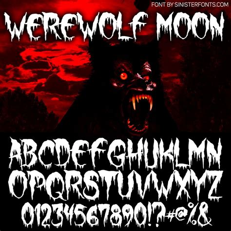 Ready to personalize and share in facebook and twitter. Werewolf Moon Font : Click to Download | Halloween fonts ...