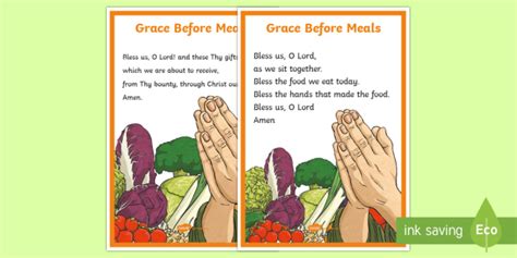 Easter, pentecost, etc., a selection of verses recalling the solemnity of the day is substituted for the formulæ in use at ordinary times. Grace Before Meals A4 Display Poster (teacher made)