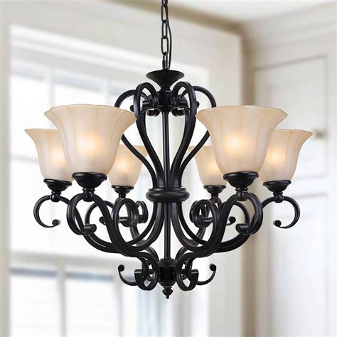 Repeat materials inside and out for visual unity. Traditional Glass Chandelier - 6 Lights | Dining room ...