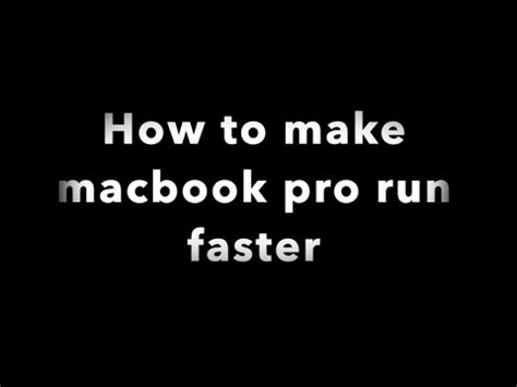 Checking your activity monitor will give you a precise look at all of the programs and. How to make macbook pro run faster - YouTube