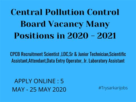 Provide training to retail and warehouse operation employees to develop their skills and enhance their job performance ensure compliance with company. Latest Vacancies in CPCB Pollution Control Various Jobs ...