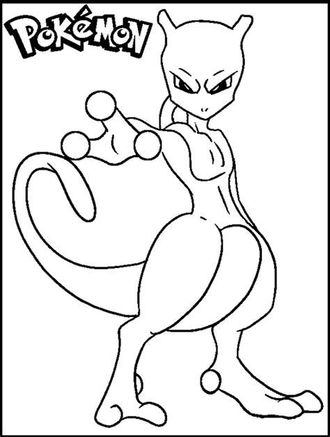 Fantastic Mega Mewtwo X Coloring Page