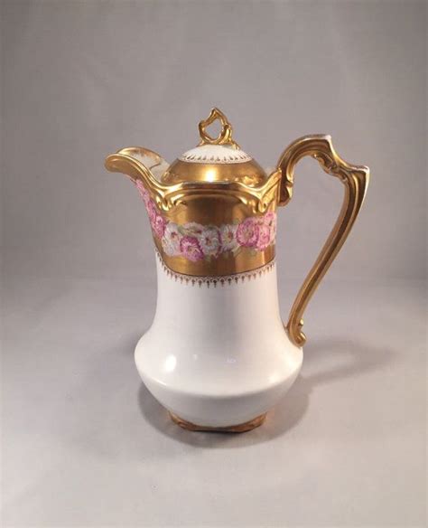 Take a picture of your family with a golden morn pack in the background. LS & S LIMOGES Chocolate Pot with Morning Glory Design on Gold Background (With images ...