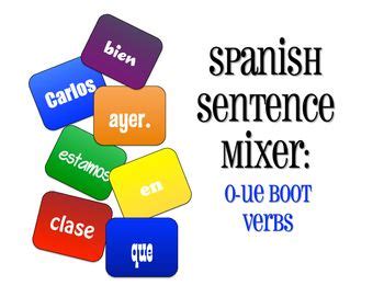 Spanish O-UE Boot Verb Sentence Mixer | Pronoun sentences, Sentences ...