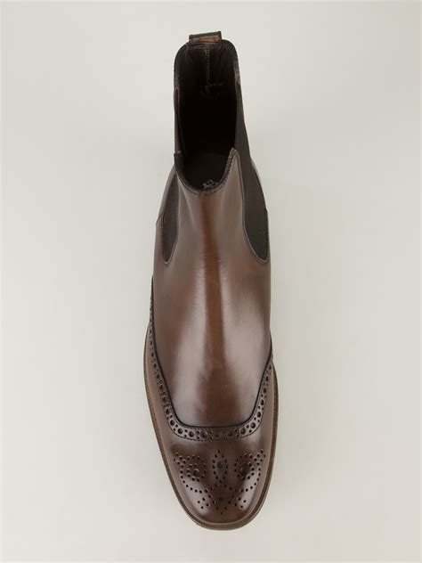 Wear a grey or white shirt with brown boots. Lyst - Tod'S Brogue Style Chelsea Boot in Brown for Men