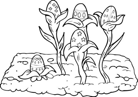 Download or print the image below. Growing Plants Growing Easter Egg Coloring Page : Coloring Sky