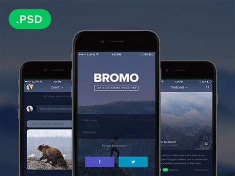 Add your g.a code and know your audience. Bromo: Social mobile app template - Freebiesbug