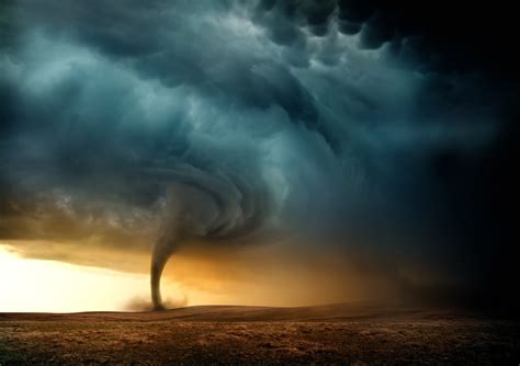 Wallpaper Download 5000x3530 Furious storm - tornado in the desert