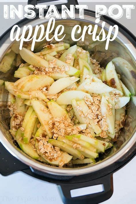 Red apples motifs on edge. This Instant Pot apple crisp recipe is amazing! Tastes ...