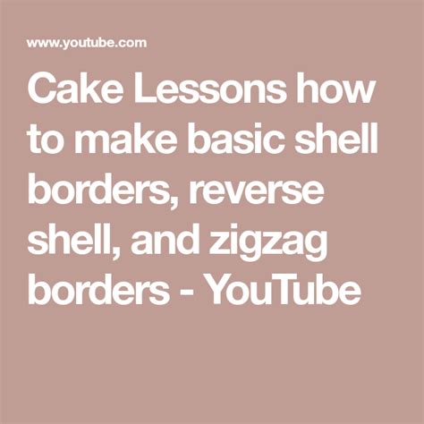 Remove saucepan from heat and scrape cream into a medium heatproof bowl. Cake Lessons how to make basic shell borders, reverse shell, and zigzag borders - YouTube | Cake ...