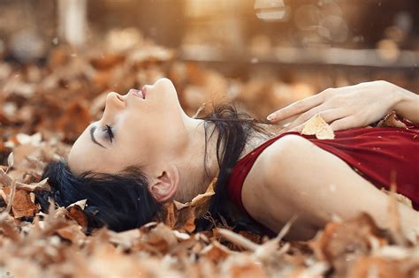 Black is an underrated but versatile hair color that is making a comeback in 2020. women, Brunette, Black Hair, Red Dress, Leaves, Fall ...