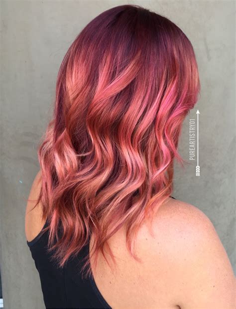 Rose gold is best known as a type of metal used in everything from engagement rings to iphones. Rose gold hair! 2016 fall hair color! #hairbywendywalker#balayage#babylights. red hair🌹 | Fall ...